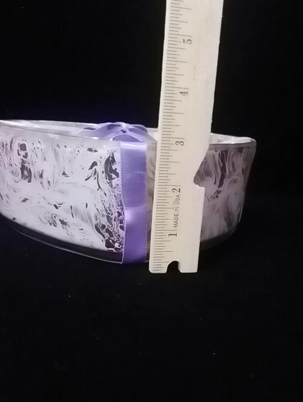 Heart-Shaped Lavender Purple Soy Candle with Ribbon